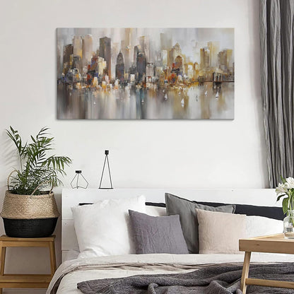 New York City Wall Art - Modern Abstract Wall Art for Living Room, Office & Bedroom Cityscape &