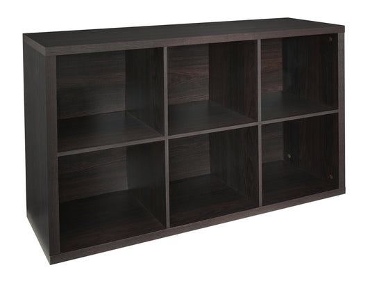 ClosetMaid 6 Cube Storage Shelf Organizer Bookshelf with Back Panel, Easy Assembly, Wood, Black