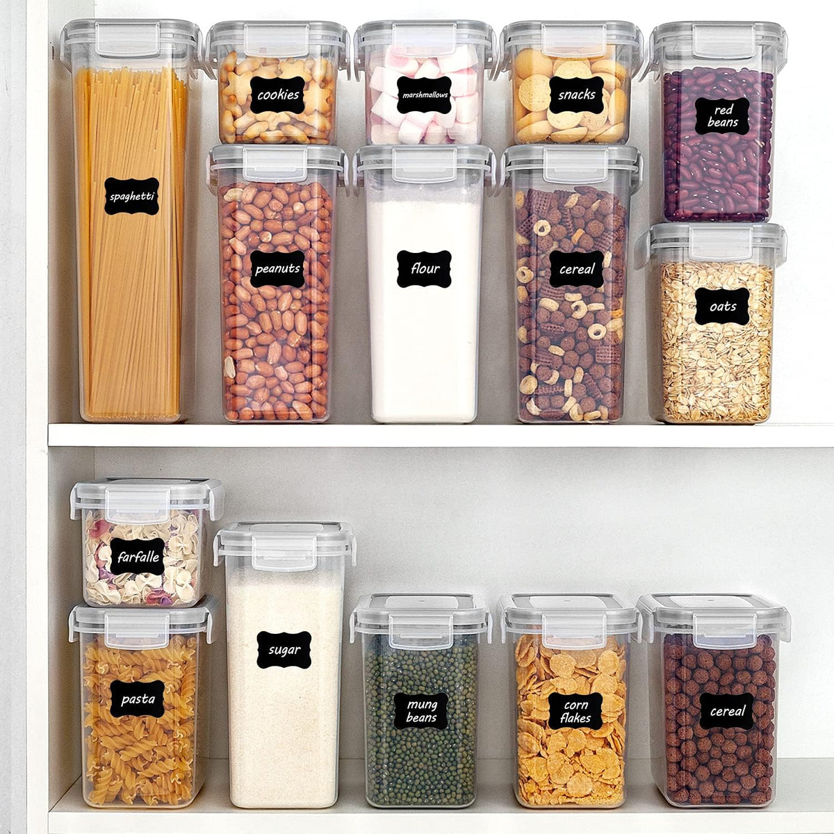 Vtopmart Airtight Food Storage Containers with Lids, 24 pcs Plastic Kitchen and Pantry Organization