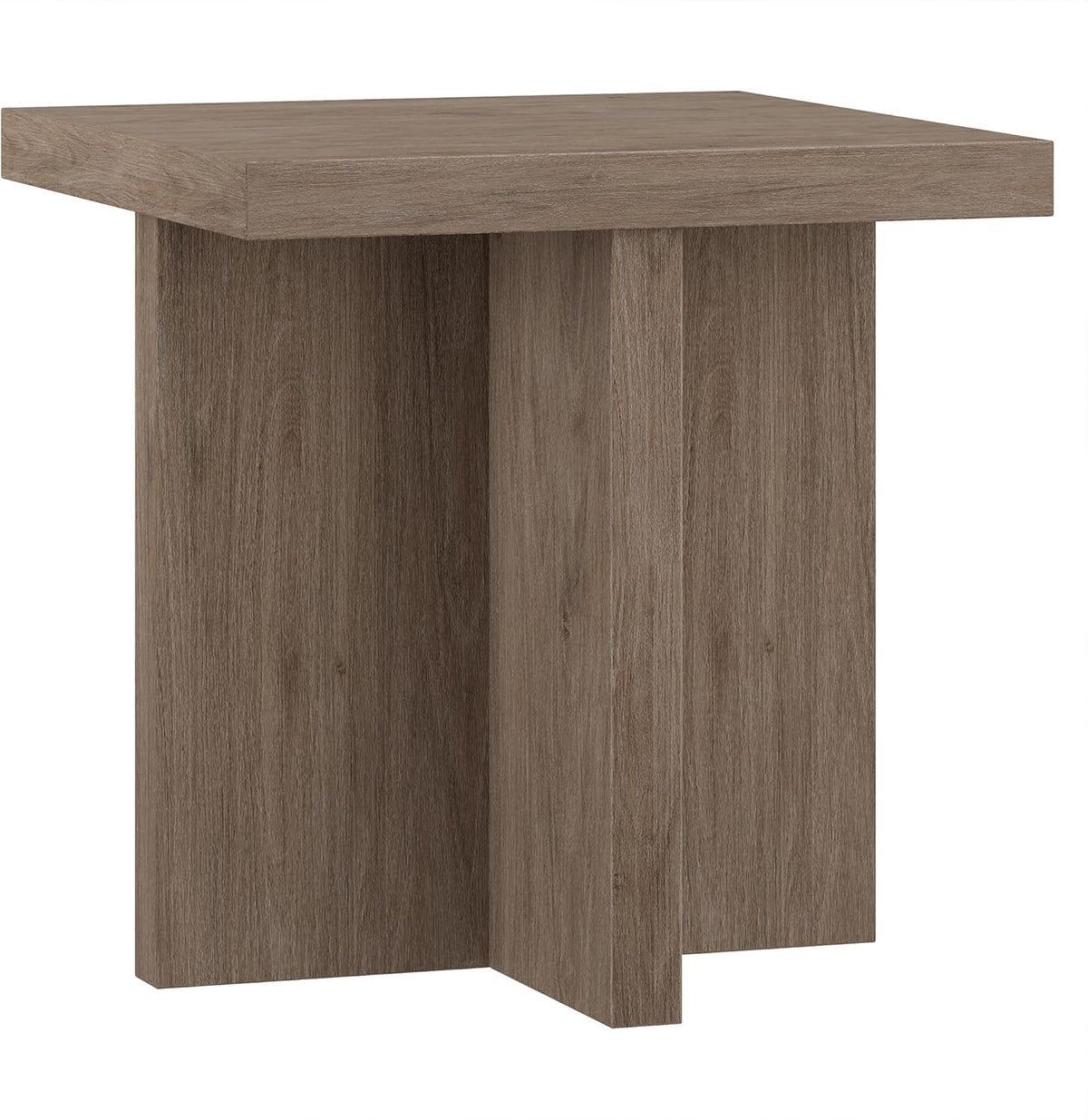 Henn&Hart 22" Wide Square Side Table in Weathered Gray, for Home, Living Room, Bedroom