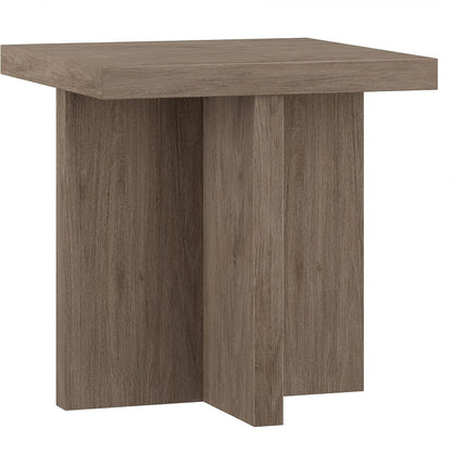 Henn&Hart 22" Wide Square Side Table in Weathered Gray, for Home, Living Room, Bedroom