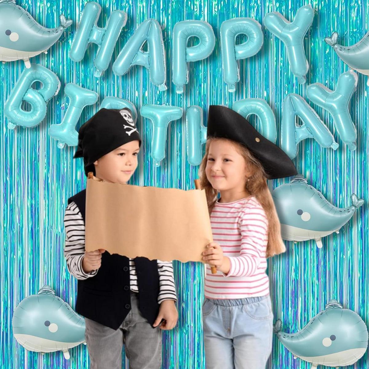 BRAVESHINE Party Decorations Iridescent Foil Fringe Backdrop - 2 Packs 3.2 x 6.5 ft Holographic