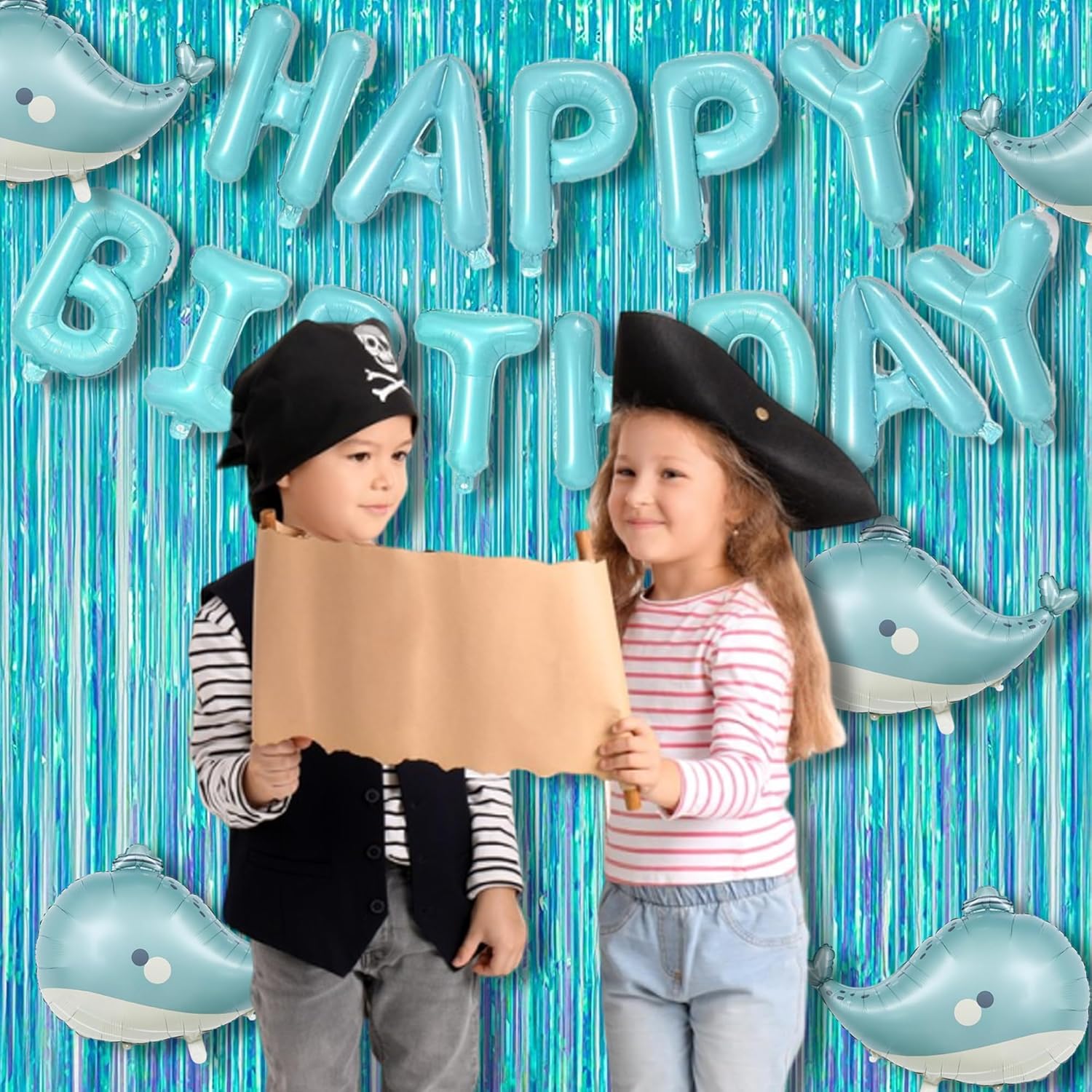 BRAVESHINE Party Decorations Iridescent Foil Fringe Backdrop - 2 Packs 3.2 x 6.5 ft Holographic