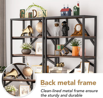 Tribesigns 71 Inch Industrial Bookshelf, 6 Shelf Etagere Bookcase, Free Standing Open Book Shelves