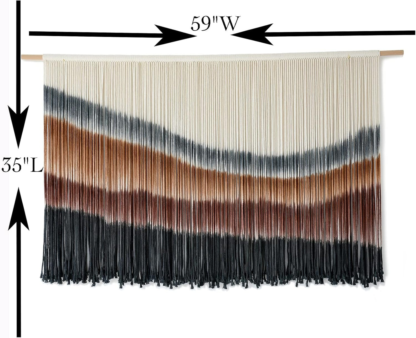 Flber Macrame Wall Hanging Macrame Wall Decor Large-Scale Tie-Dye Tapestry Living Home Room Wall