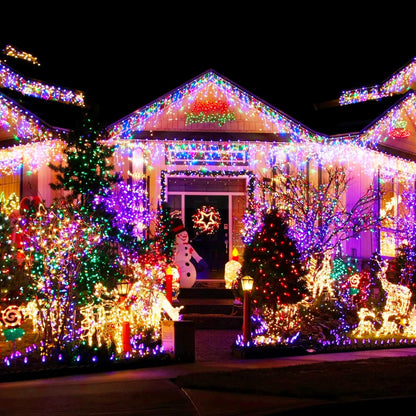 Dazzle Bright 164 FT 500 LED Christmas String Lights, Waterproof Green Wire String Lights with 8