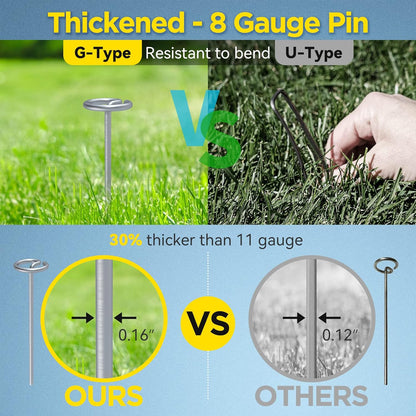 Landscape Fabric Pins, Thickened 8 Gauge Circle Top Landscape Pins, Not Easy to Bend 6 inch