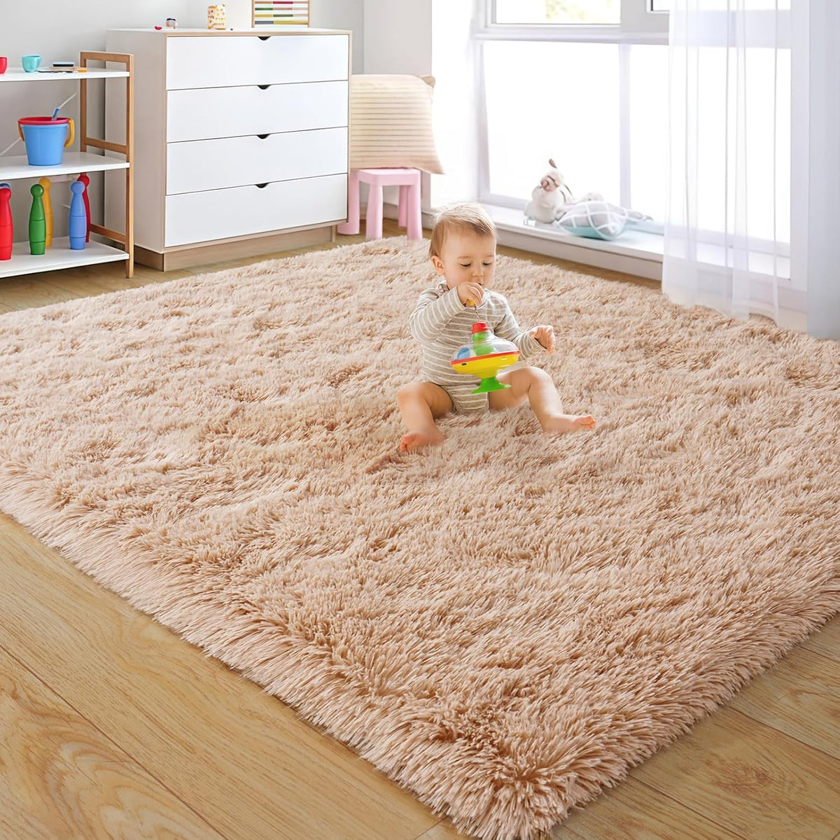 Rezutan Fluffy Rug for Living Room Bedroom Soft Modern Shaggy Fuzzy Kids for Living Room, Cute Room