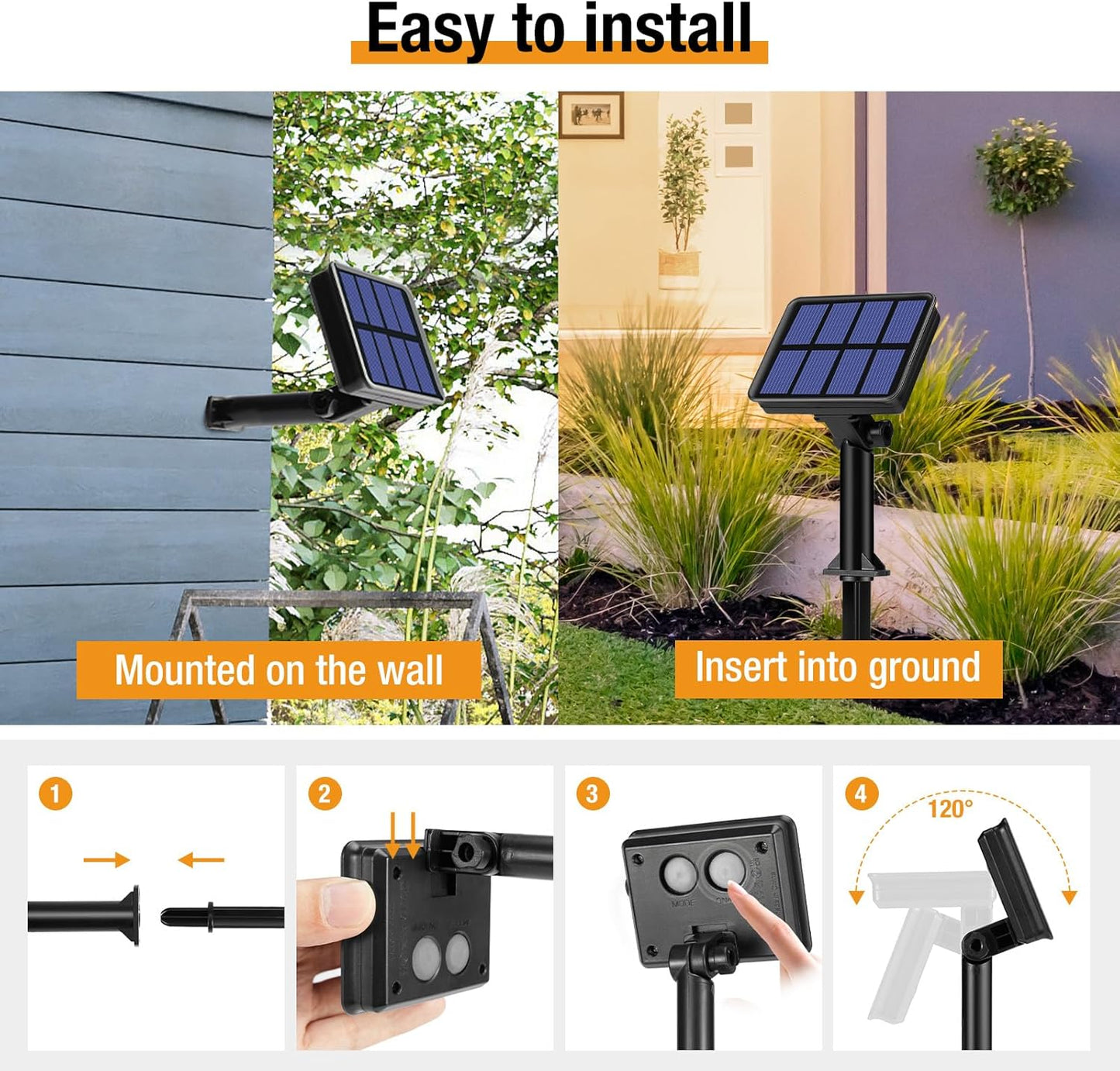 2 Pack Solar String Lights for Outside - 160LED 66FT Solar Fairy Lights Outdoor Waterproof 8 Modes