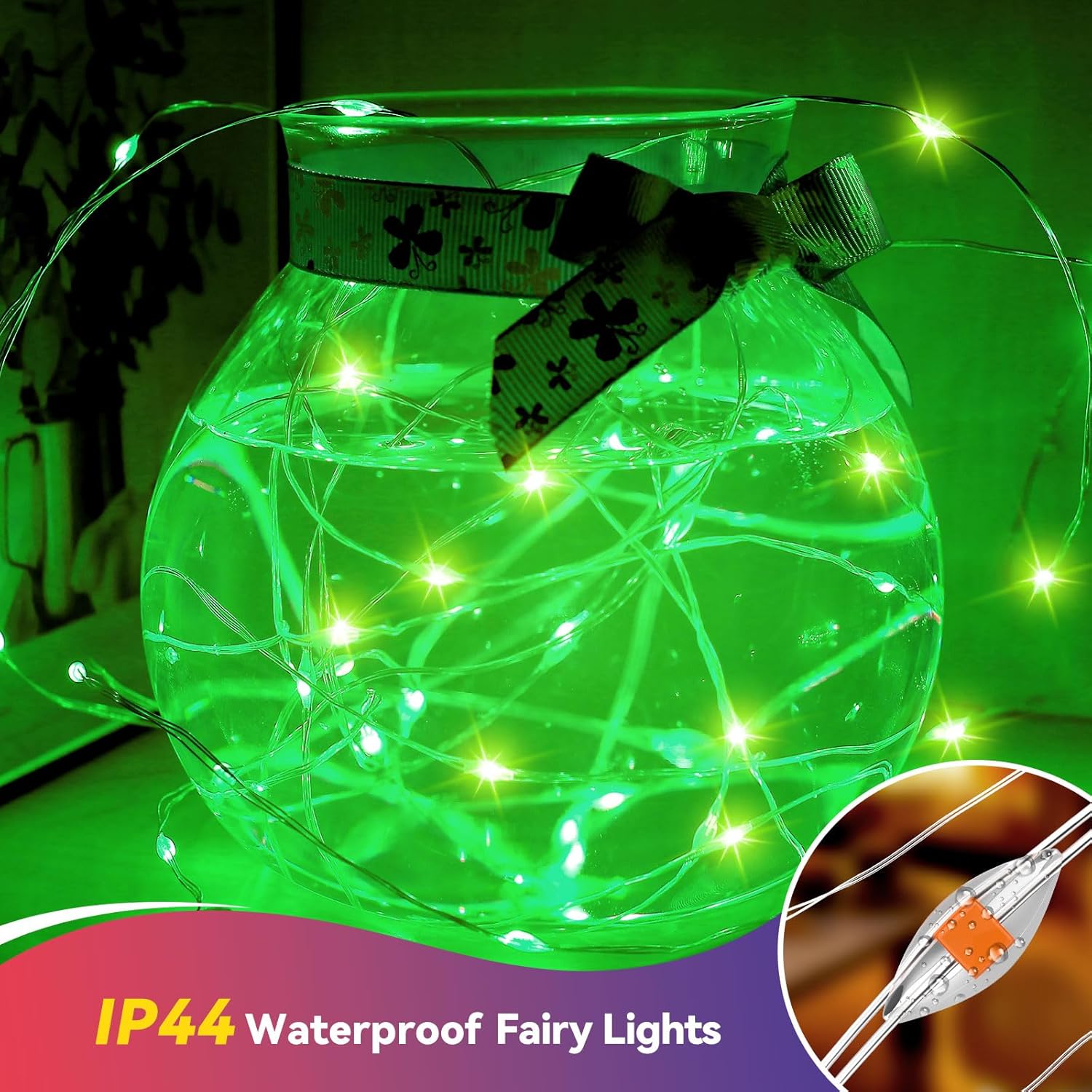 4 Pack 60LED Christmas Fairy Lights Battery Operated - 20FT Twinkle Lights with 2 Lighting Modes