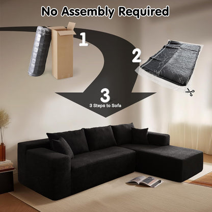 ovios 104" Cloud Sectional Couch with L-Shape Chaise,Modern Modular Sofa with Deep Seat