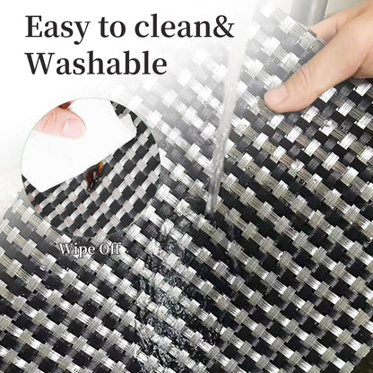 Vinyl Plastic Placemats Set of 6 Washable Heat Resistant Non-Slip Elegant Indoor Outdoor Kitchen