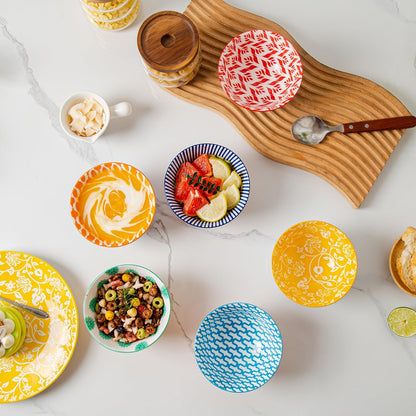 Ceramic Dessert Bowls Set - 12 Oz Small Cereal Bowls 4.75 Inch Ice Cream Bowl for Fruit, Snack