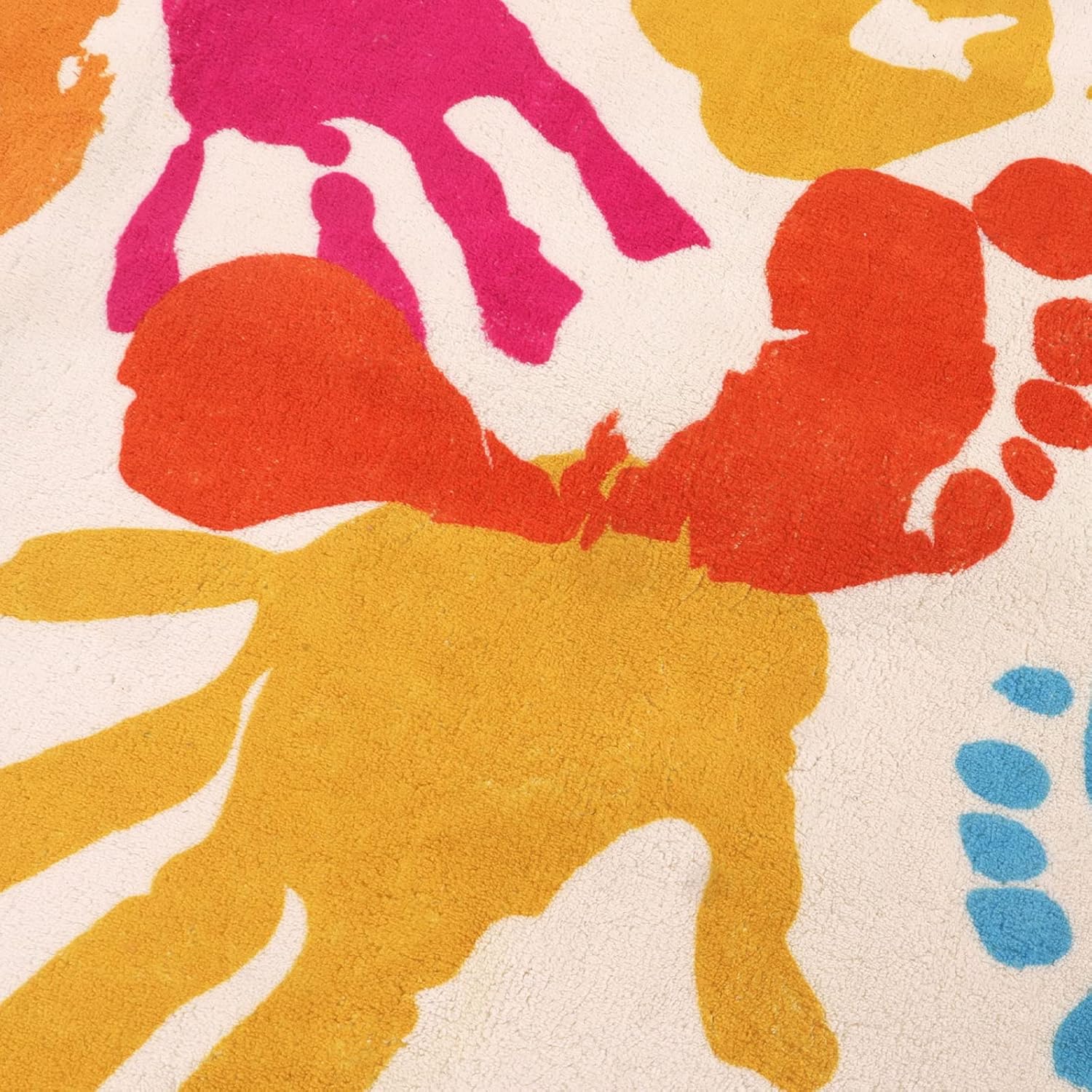 STARUIA Large Colorful Kids Rug 6x9 Ft, Non-Slip Washable Rugs for Classroom, Handprints and