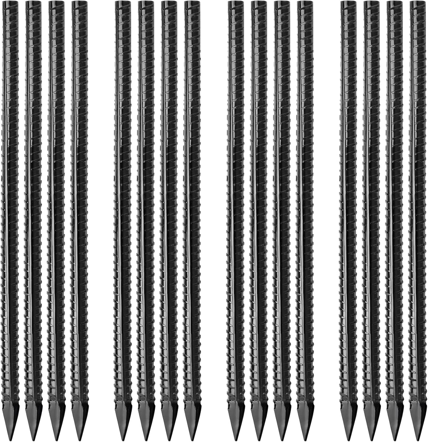 16 inches Ground Rebar Stakes (16 pcs) Heavy Duty Metal Spikes for Concrete Timber Garden Plant