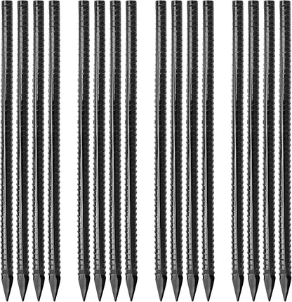 16 inches Ground Rebar Stakes (16 pcs) Heavy Duty Metal Spikes for Concrete Timber Garden Plant