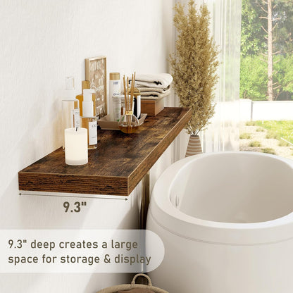 Fun Memories 55 Inch Floating Shelves for Wall 2 Pack Shelves for Bedroom|Kitchen|Bathroom 55 x 9.3