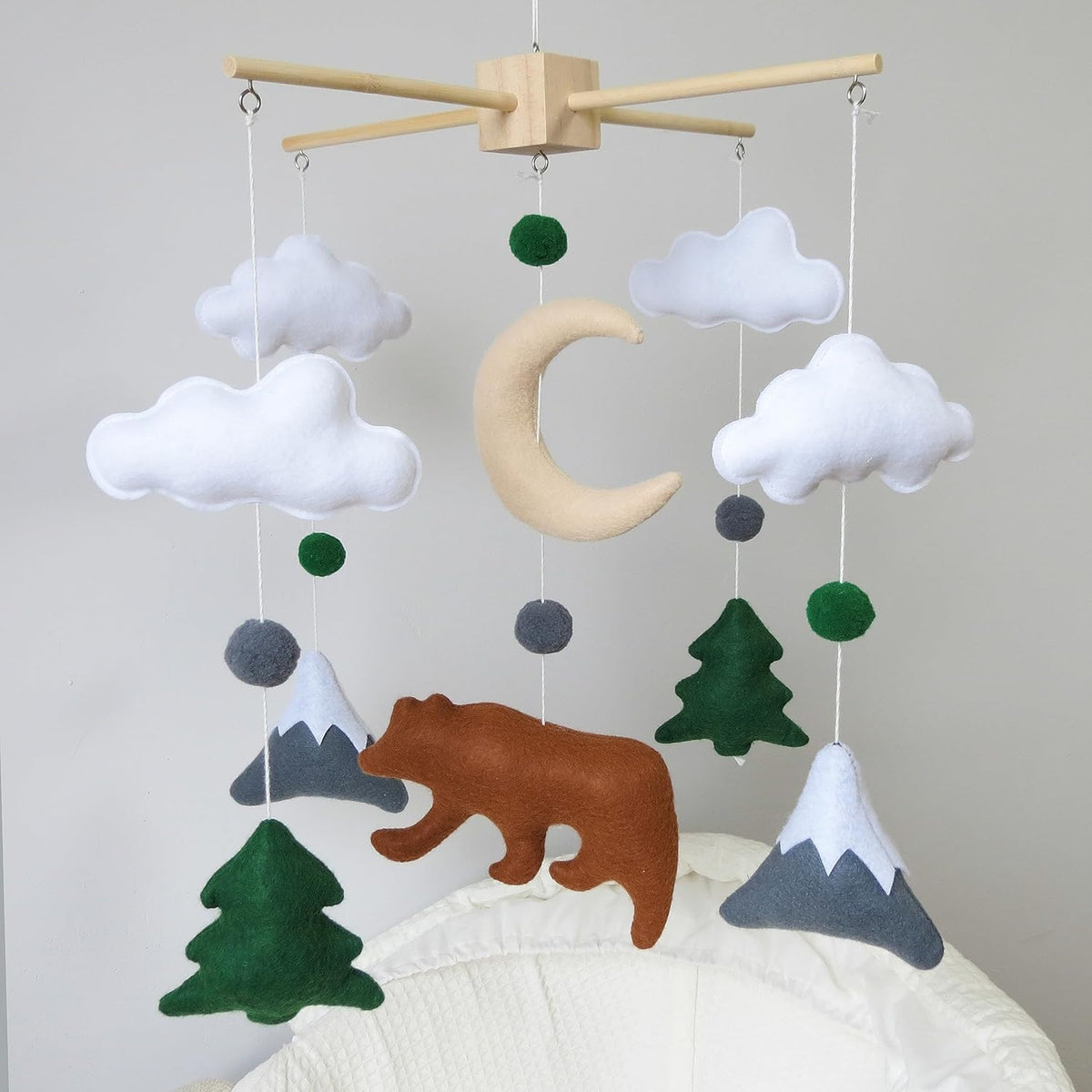 Woodland Mobile for Crib Bear Baby Mobile for Crib Woodland Crib Mobile for Boys Girls Forest Baby