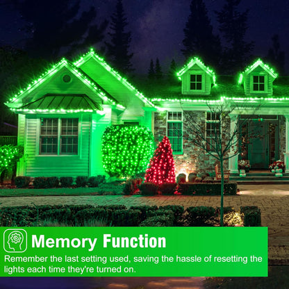 2 Pack Christmas Lights Outdoor, Total 200FT 600LED String Lights for Outside with 8 Modes