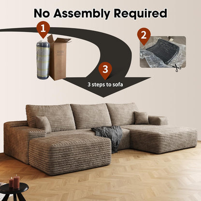 108" Sectional Couches for Living Room Modern Modular Sofa with L-Shape Couchs Upholstered Boneless