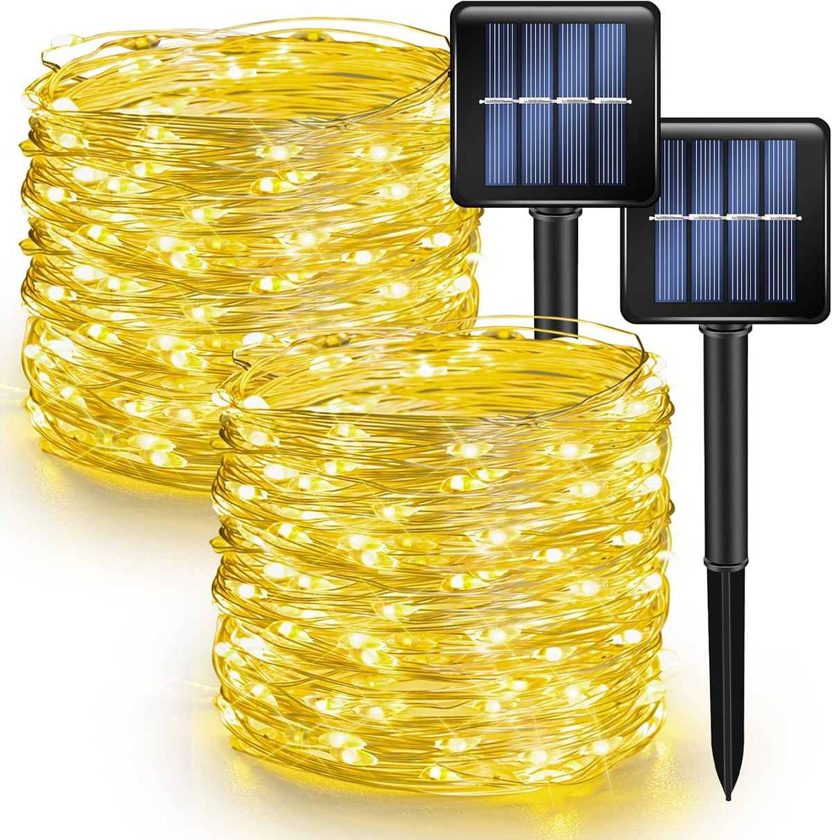Dazzle Bright 2 Pack Solar String Lights Outdoor, Total 80FT 240LED Solar Powered Waterproof Fairy