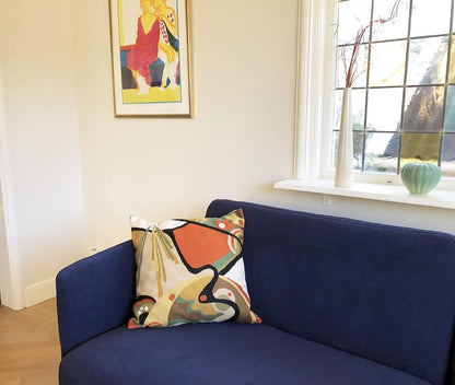 Kandinsky Modern Pillow Cover - Flow Orange Abstract Pillowcase Farmhouse Chair Cushion