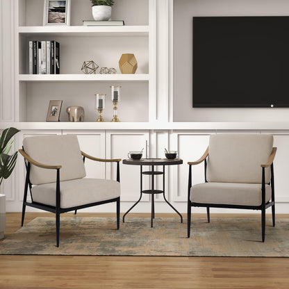 Modern Accent Chairs Set of 2 for Living Room Bedroom Mid Century Arm Chairs Upholstered Office