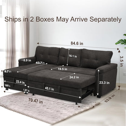 Naomi Home Transform Any Space: Sleeper Sectional Sofa with Convertible Sofa Bed & Inviting Chaise.
