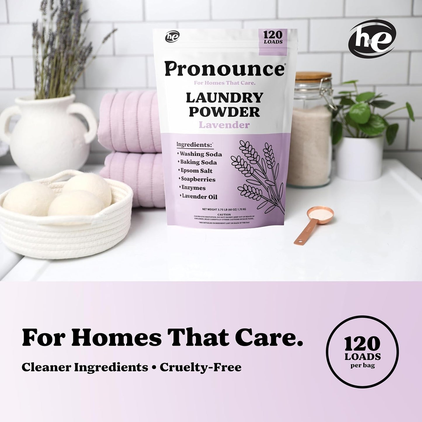Pronounce Laundry Detergent Powder Alternative | Earth-Derived Ingredients, Eco-Friendly, Safer for