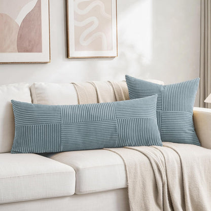 Fancy Homi Set of 2 Light Blue Decorative Throw Pillow Covers 16x16 Inch for Living Room Couch Bed