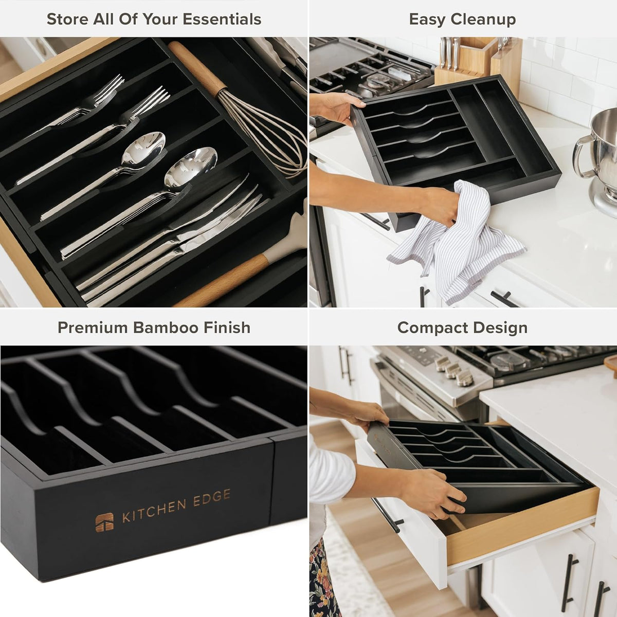 Premium Silverware, Flatware and Utensil Organizer for Kitchen Drawers, Food-Safe Contract Grade