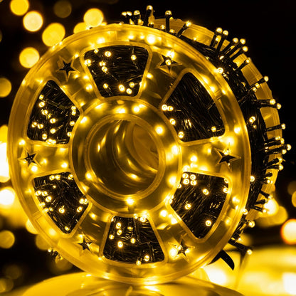 Dazzle Bright 164 FT 500 LED Christmas String Lights, Waterproof Green Wire String Lights with 8