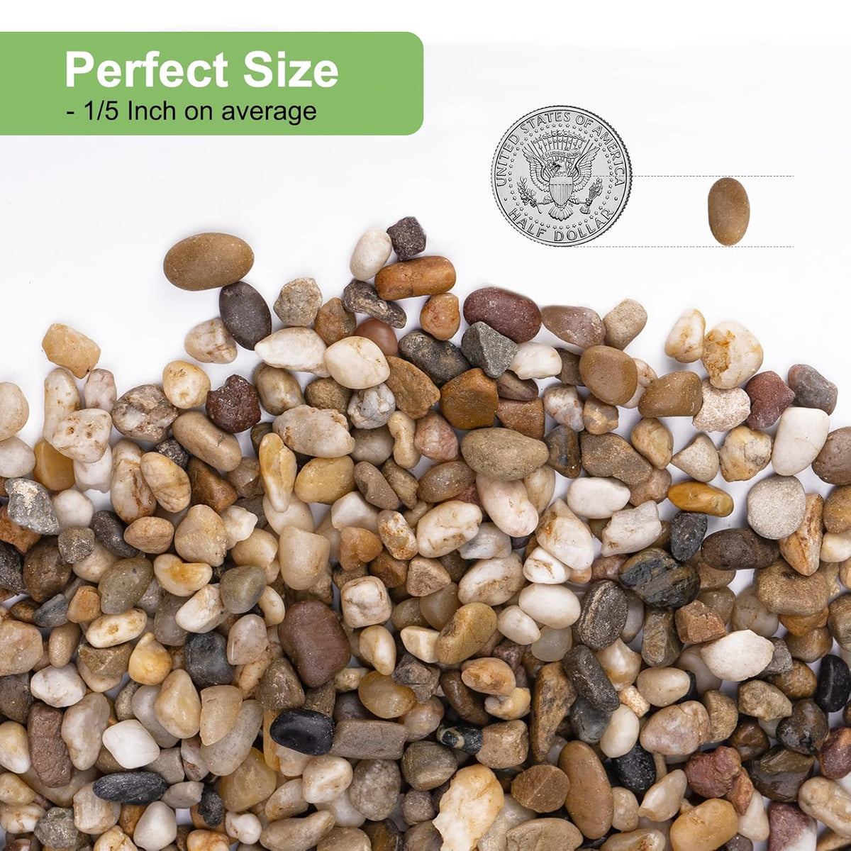 5 lbs Drainage Rocks for Potted Plants, 1/5 Inch Small Pebbles for Indoor Plants, Decorative Gravel