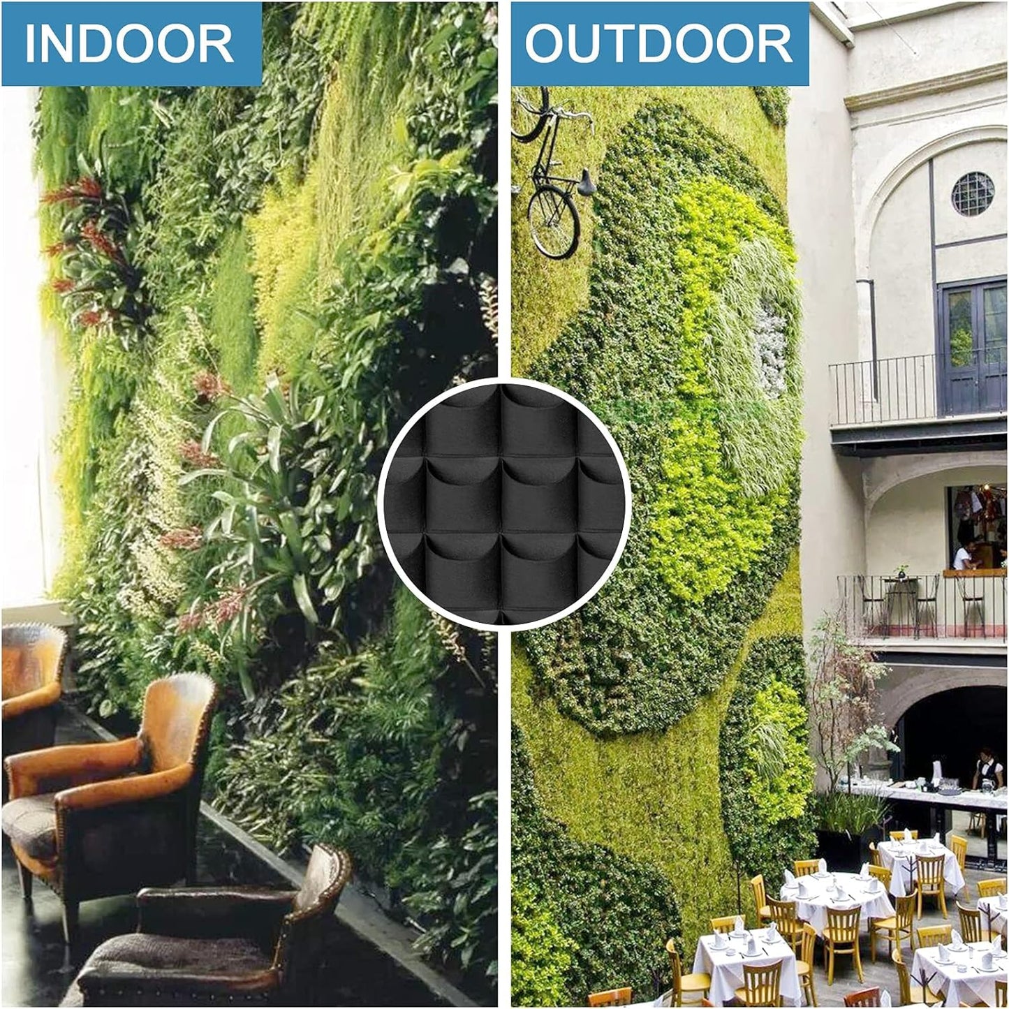 64 Pockets Hanging Planter Bags, Hanging Vertical Wall Mounted Plant Planting Grow Bags, Herb