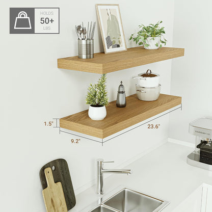 Floating Shelves for Wall 24 inchs Long, 9.2” deep x 1.5” Wall Shelf for Bedroom, Bathroom, Living