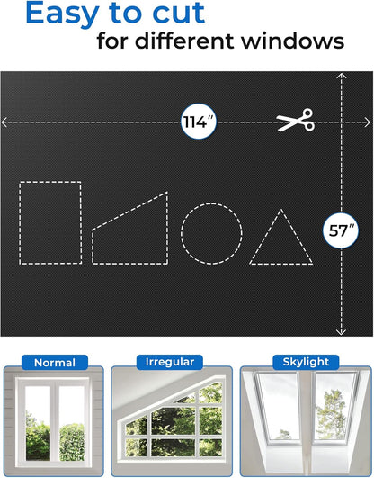 Sumobaby 114"x57" Portable Blackout Curtains, Black out Blinds for Windows with Hook & Loop