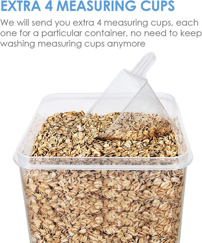 Vtopmart Food Storage Containers 2.5L / 84.5oz, 4 Pieces BPA Free Plastic Airtight Canister for
