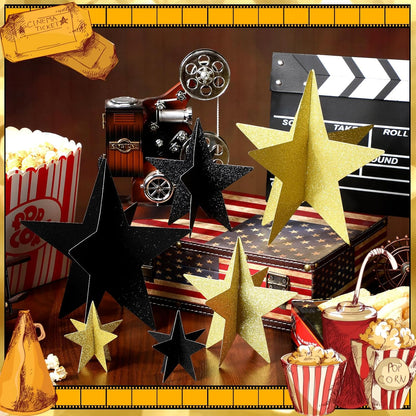 45 Pcs 3D Star Centerpieces Movie Night Decorations for Table in 3 Sizes Hanging Supplies for Red