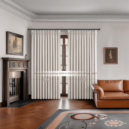 Curtains 100 Inch Length Extra Wide Pinch Pleated Blackout for Sliding Glass Door/Living Room