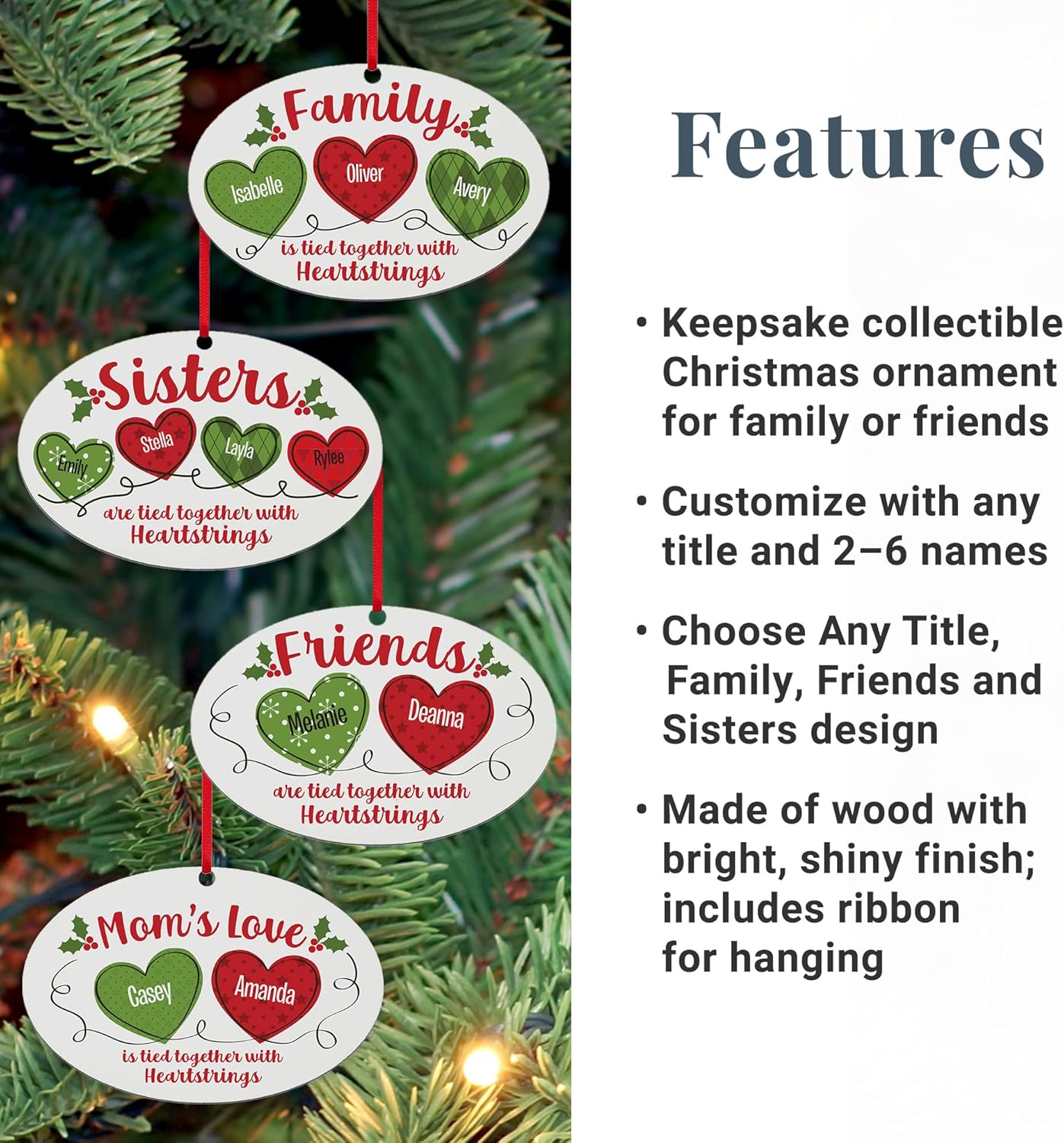 Let’s Make Memories Personalized Christmas Ornament - for Sisters - 2024 Christmas Ornament - Wood