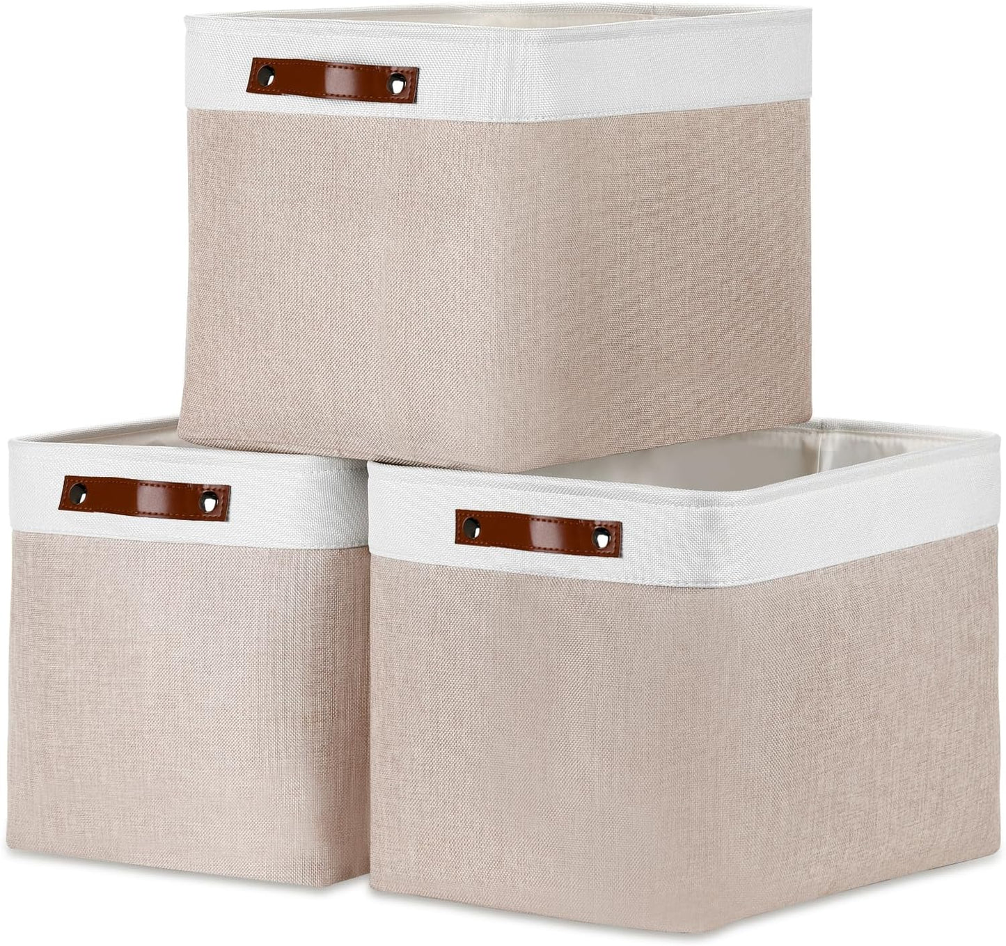DULLEMELO Fabric Storage Bins, Lining Fabric Baskets For Gifts, Large Storage Baskets for Toys