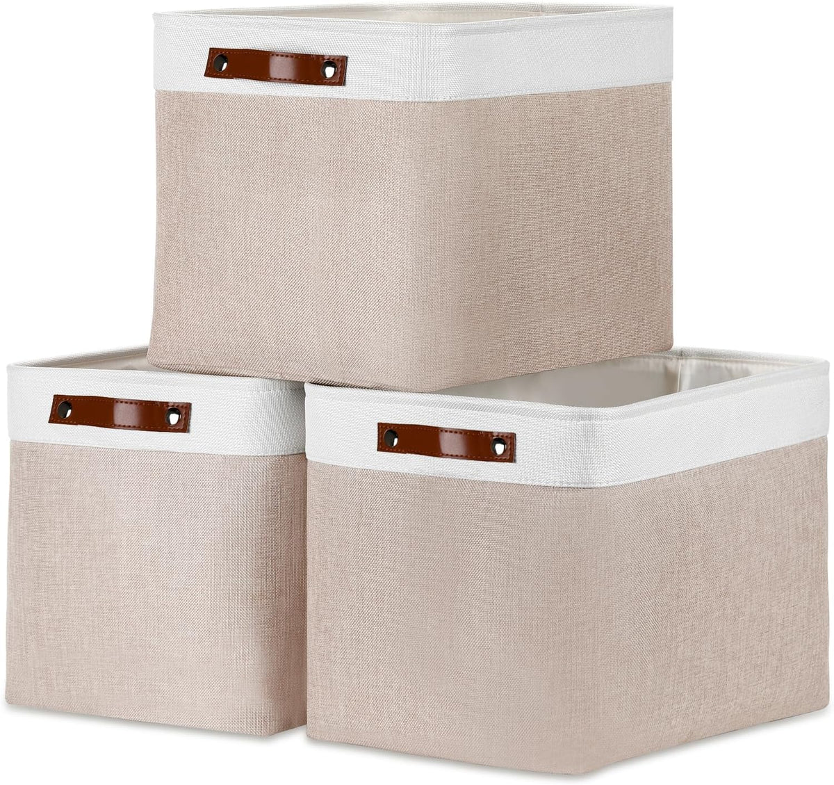 DULLEMELO Fabric Storage Bins, Lining Fabric Baskets For Gifts, Large Storage Baskets for Toys