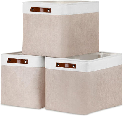 DULLEMELO Fabric Storage Bins, Lining Fabric Baskets For Gifts, Large Storage Baskets for Toys