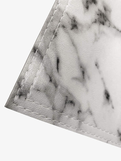 Marble Faux Leather PU Placemats, Set of 8, Easy to Clean, Heat & Stain Resistant for Conference