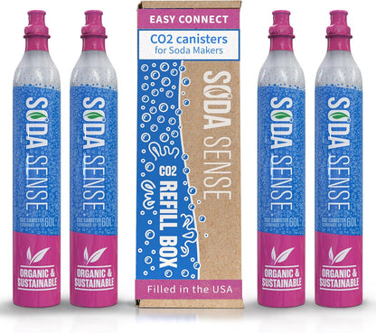 Soda Sense Easy Connect 60L CO2 Exchange Canister – 4 Pack, Replacement for Quick Connect Cylinder