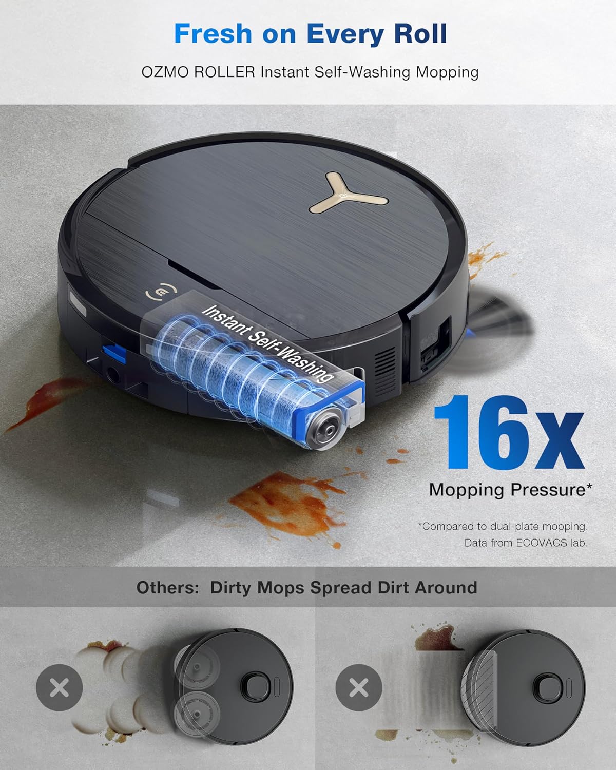 ECOVACS DEEBOT X9 PRO Omni Robot Vacuum and Mop, Blast™ 16,600Pa Suction, OZMO Roller Instant