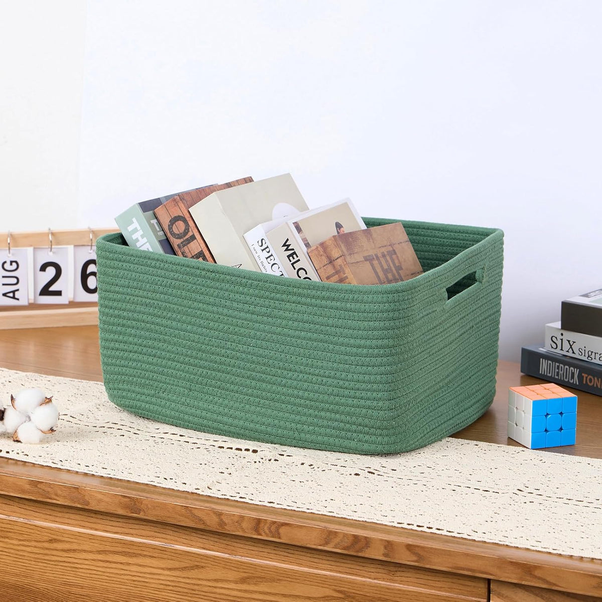 Large Storage Baskets for Organizing, Closet Shelf Baskets for Clothes Blanket Towels, Baby