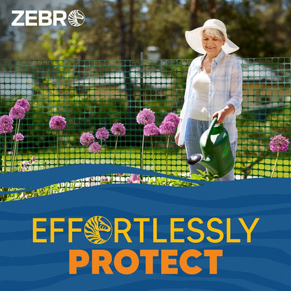 ZEBRO 4' x 100' Green Plastic Garden Fence Roll – Standard Duty Safety Netting for Snow, Poultry