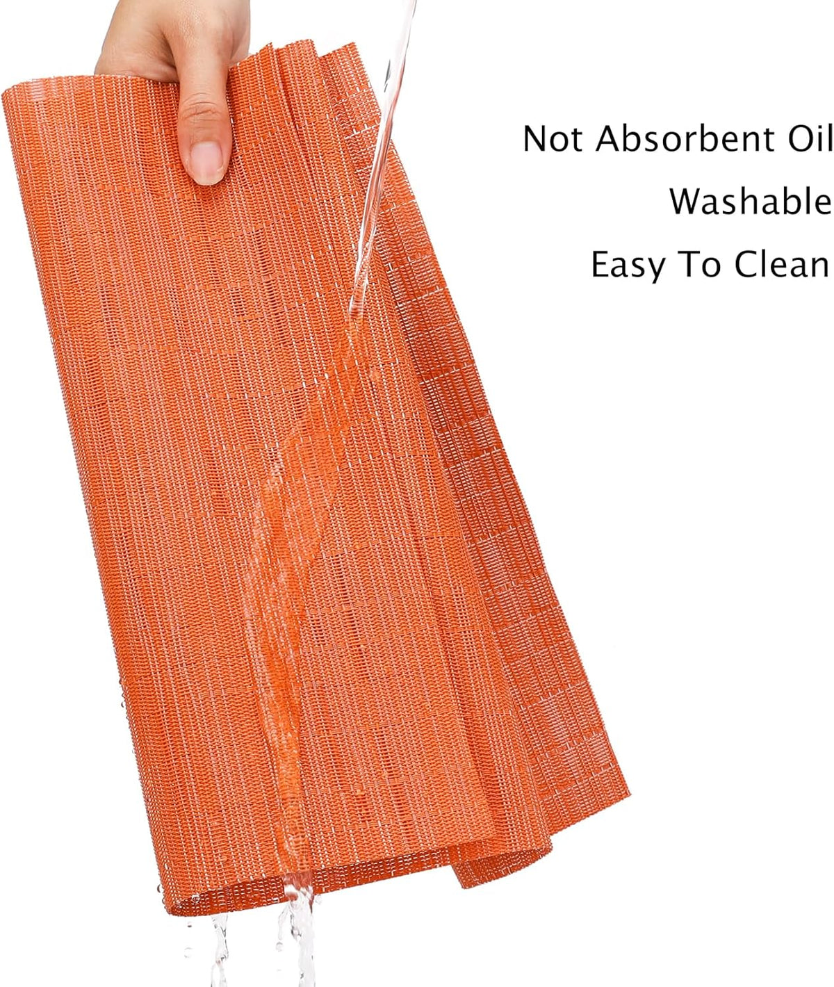 Myir JUN Placemats Set of 8, Vinyl Woven Placemats Place Mats Indoor Set of 8 Washable Table Mats