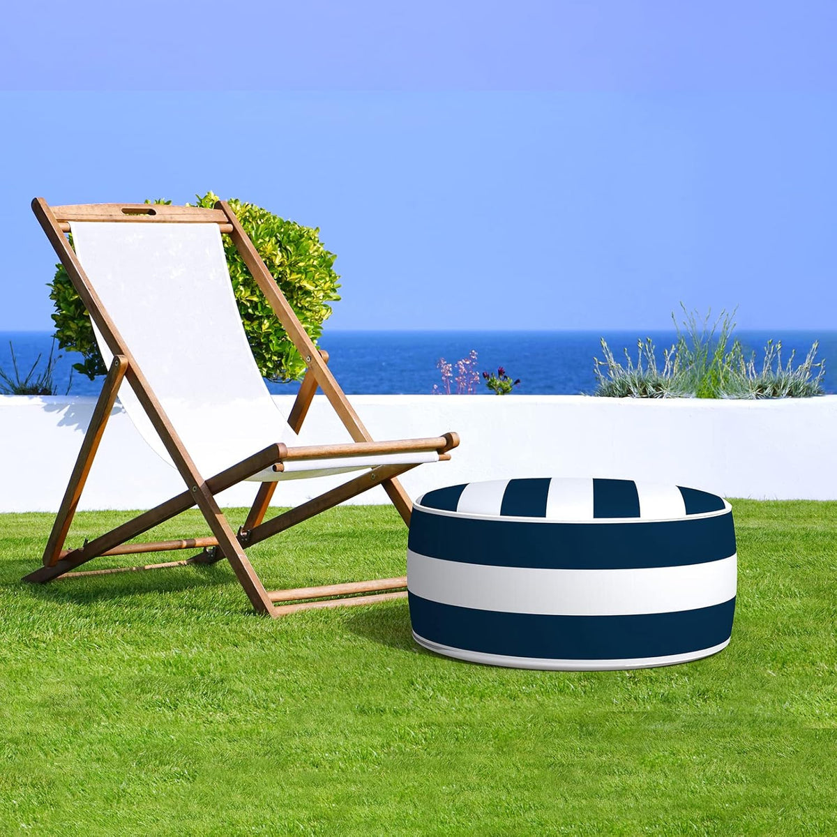 LVTXIII Inflatable Stool Ottoman Footrest with Handle, All Weather Foot Rest, Indoor or Outdoor Use